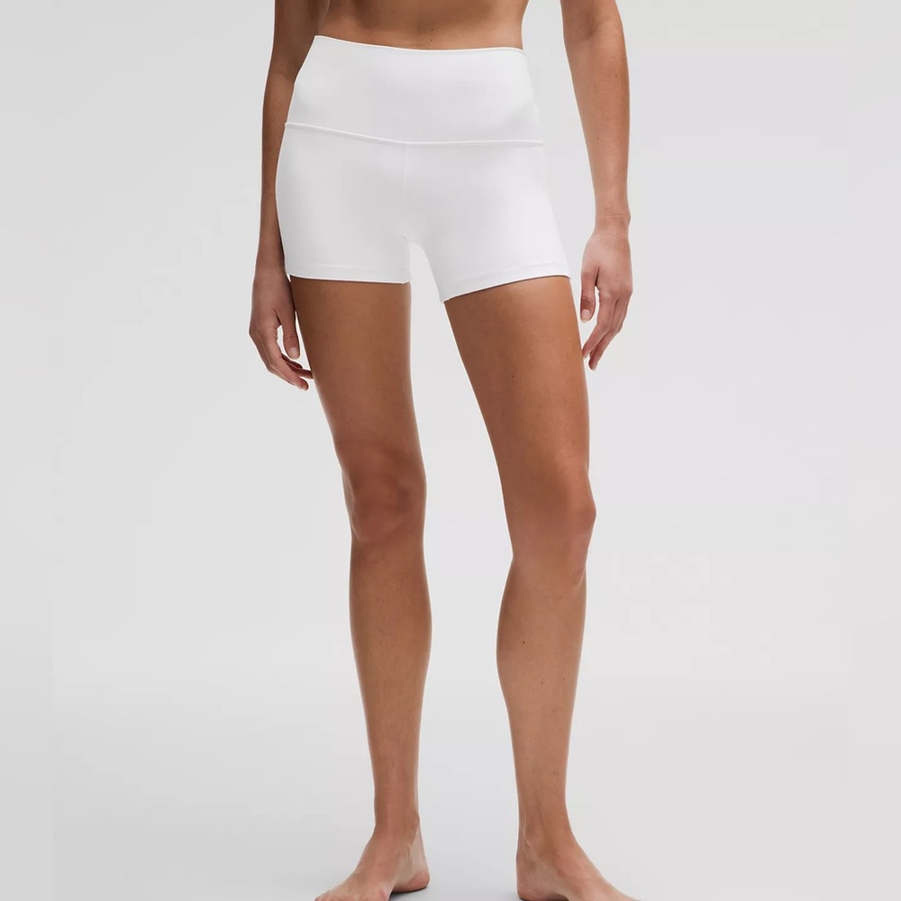 White Lululemon 4” Align Shorts